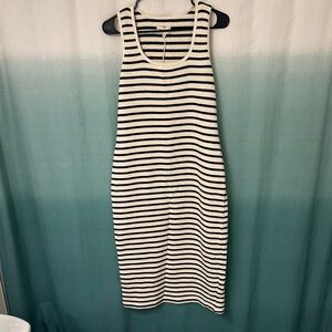 Thread & Supply Black and White Striped Midi Dress